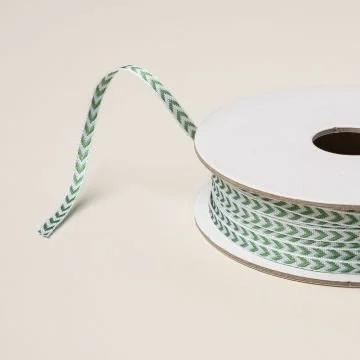 Garden Green 1/8" Chevron Ribbon (8 1/3 yds of 10 yds)