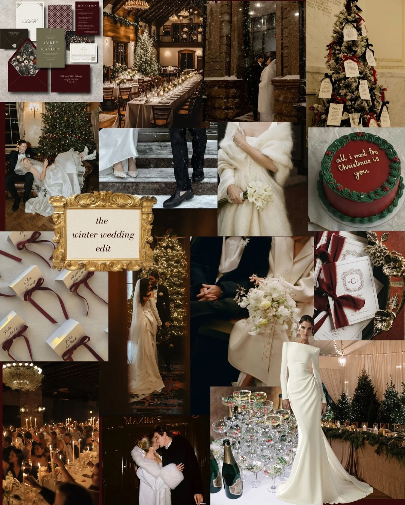 Some inspo for the winter brides❄️💍🎄 truly the most magical time to say &ldquo;I do&rdquo; !! 

&mdash; Christmas wedding, winter wedding inspo, holiday wedding, winter wedding mood board, wedding trend inspo