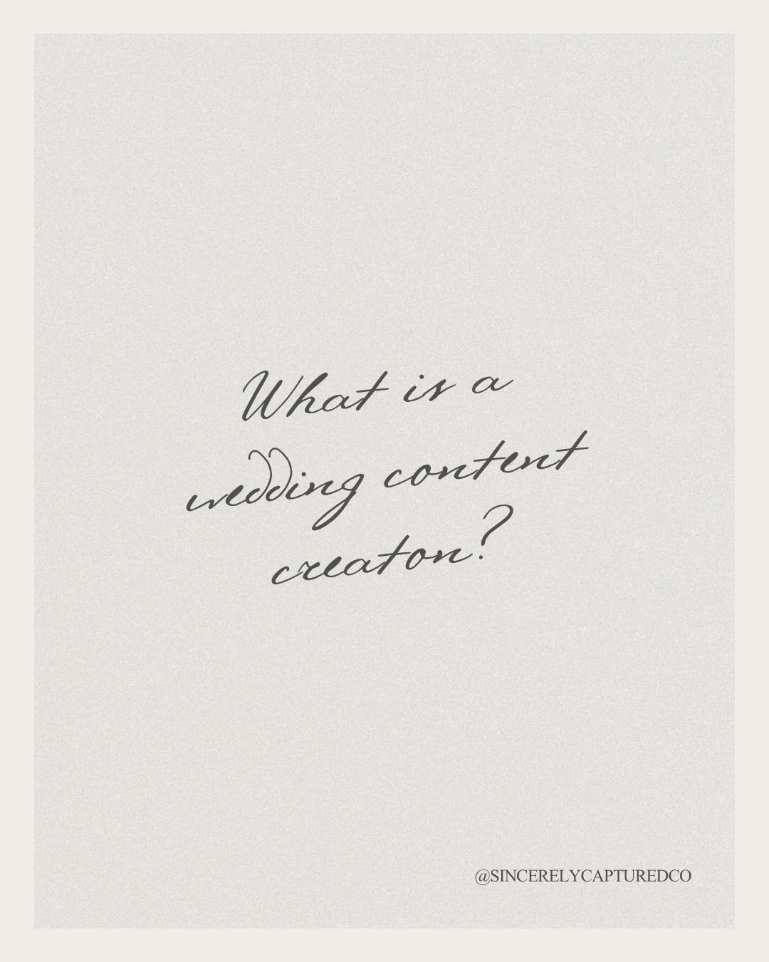People see wedding content creators as &ldquo;just girls with phones,&rdquo; but there&rsquo;s so much more behind what we do.

We&rsquo;re storytellers, problem solvers, timeline keepers, hype women, detail catchers, and memory preservers all in one