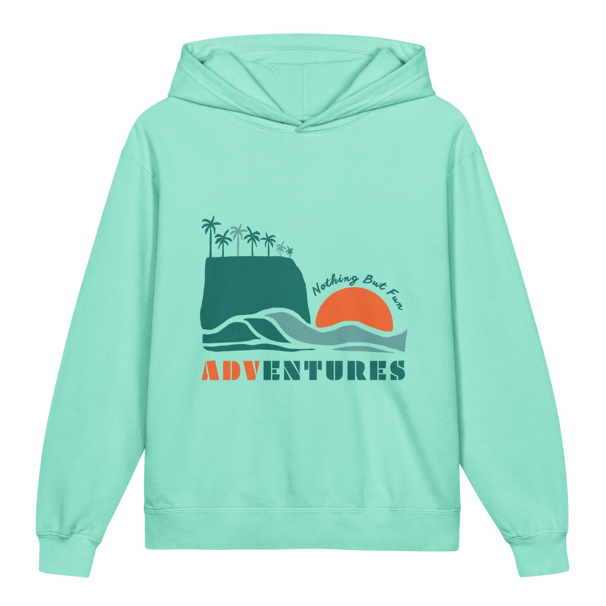 Youth Sun and Waves Lightweight Hooded Sweatshirt