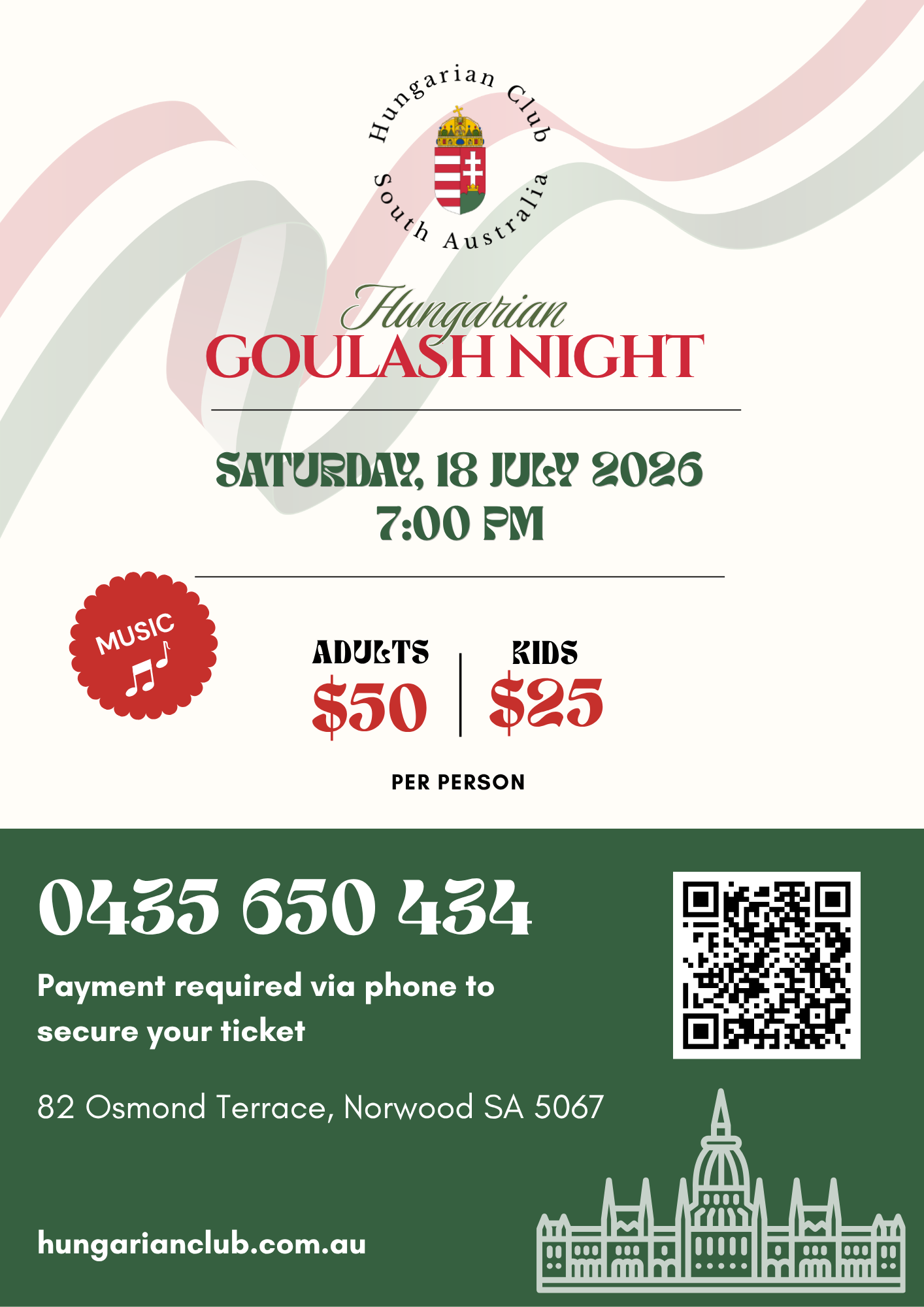 Goulash Night Hungarian Club of SA Norwood Adelaide