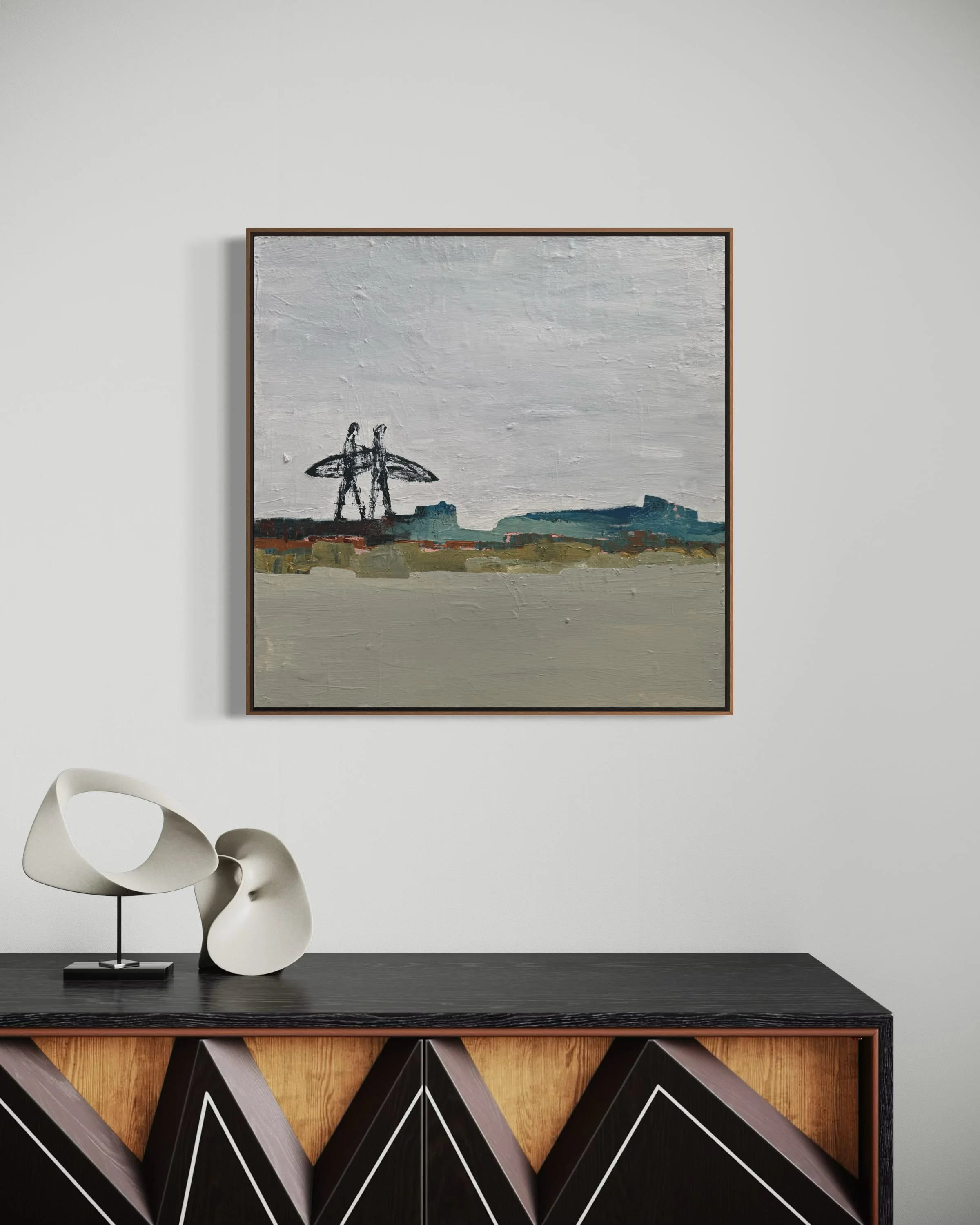 SURFERS ALONG THE COAST