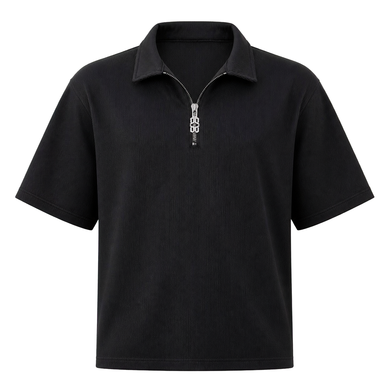 black-ribbed-polo-ghost-mannequin-front-transparent.png