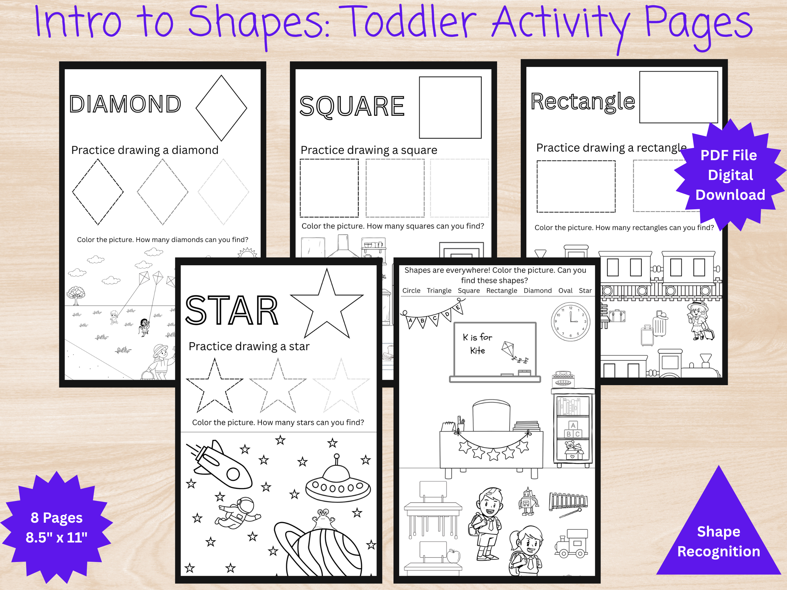 Intro to Shapes: Toddler Activity Pages
