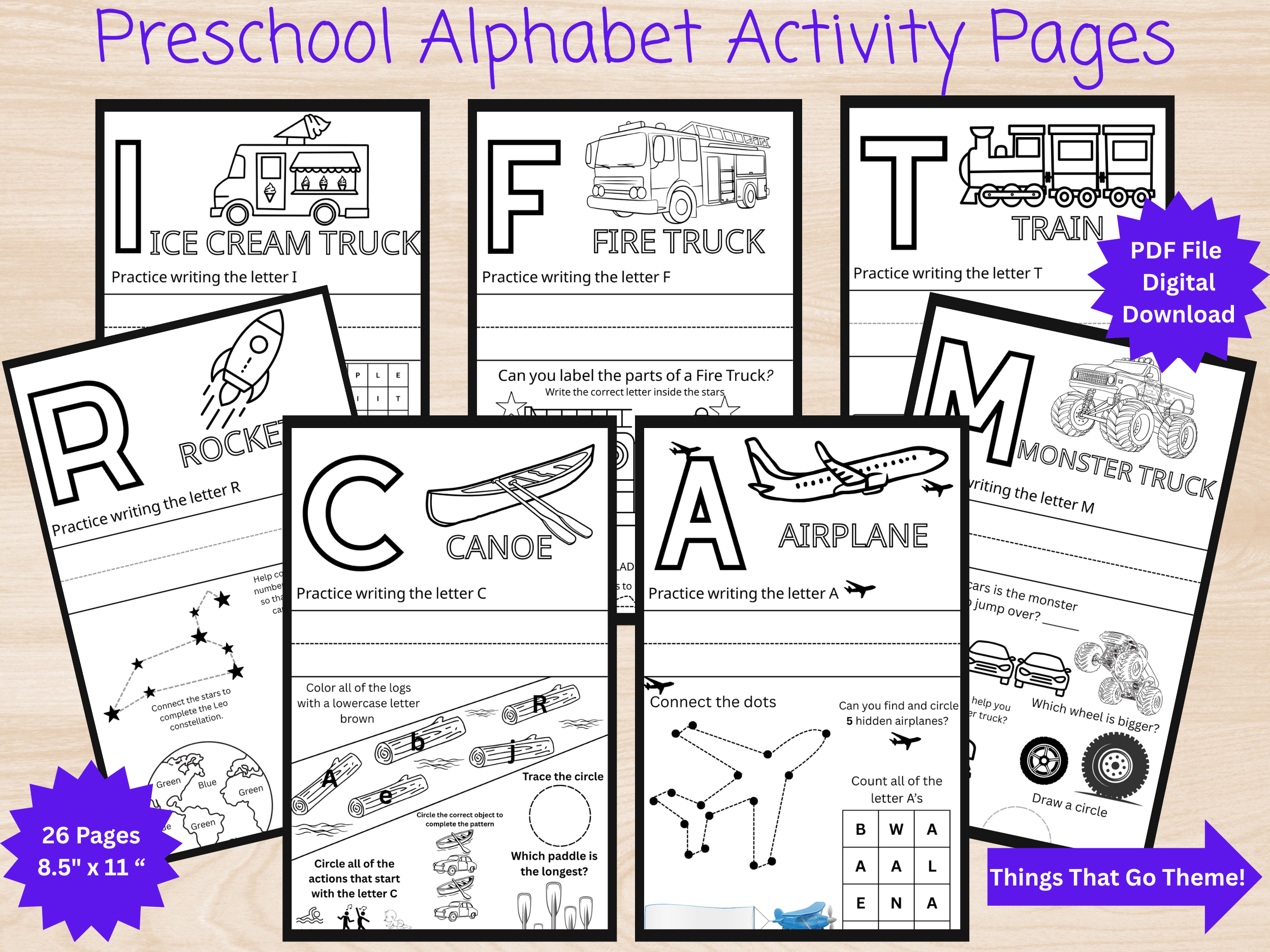 Preschool Alphabet Activity Pages