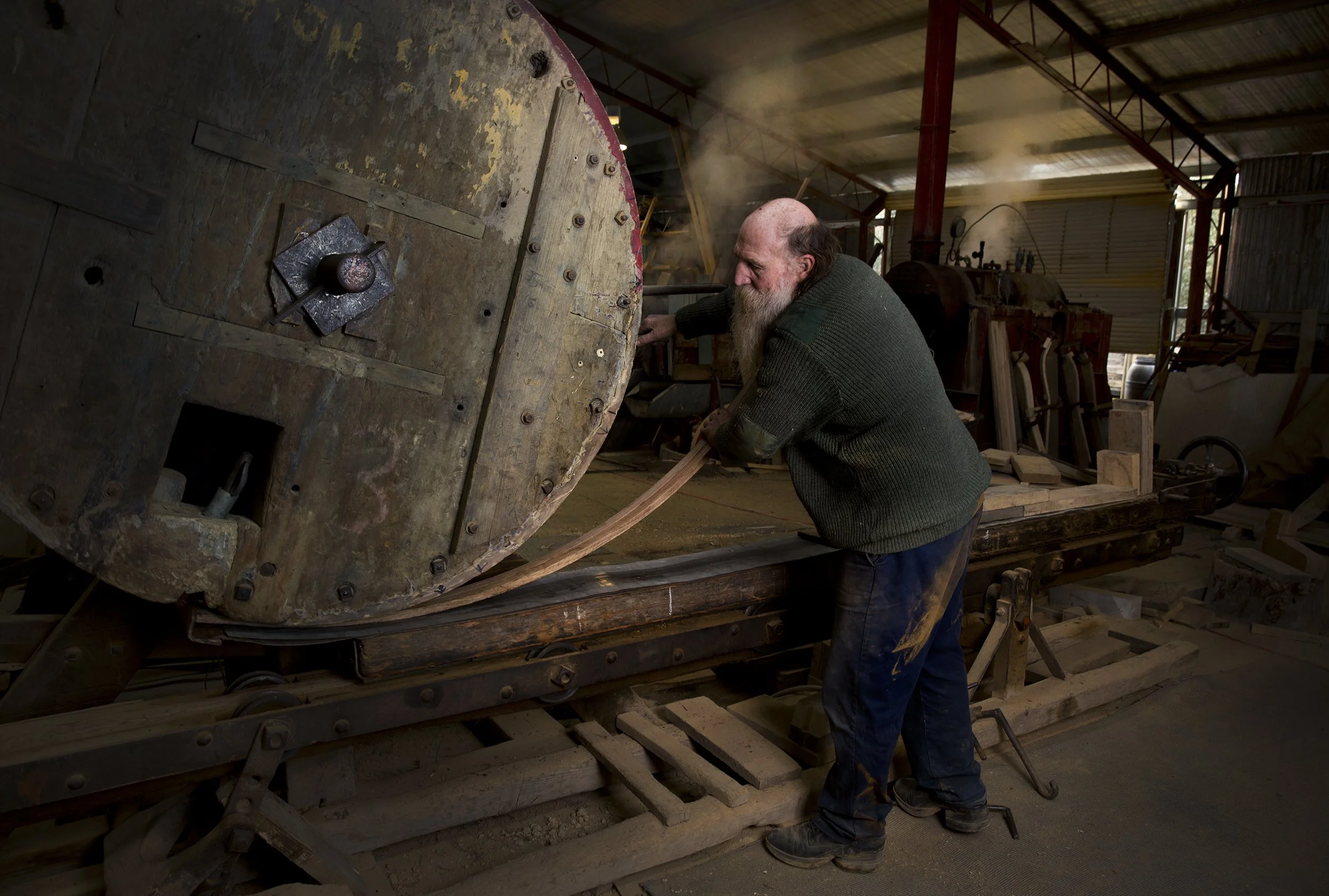 Secrets Magazine - (article excerpt)
Surrounded by farmland in Coomoora, a self-confessed salmon swims against the tide of industrial progress. Don O’Connor is a timber bender, a popular trade in the 19th century but little known nowadays.
Before ste