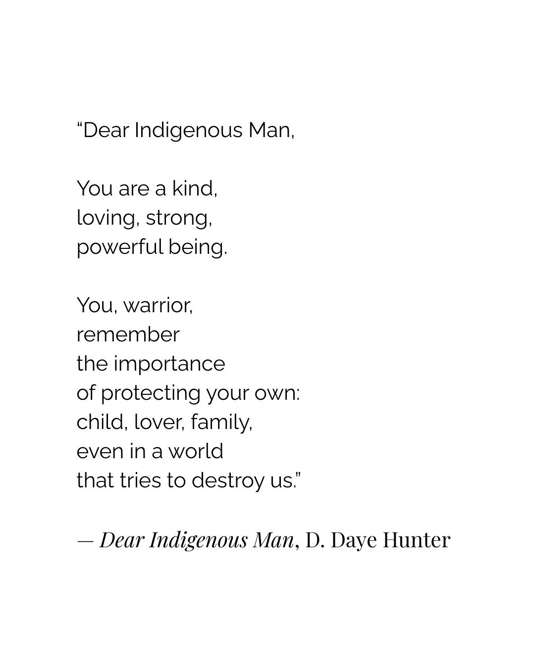 Dear Indigenous Man: You are seen. You are strong. You are powerful. You are sacred. You are loved. 💛

Tag an Indigenous man to let him know he inspires you every day.✨

#IndigenousMen #AfroIndigenous #Yes&aacute;h #LoveAndRespect #CommunityHealing 