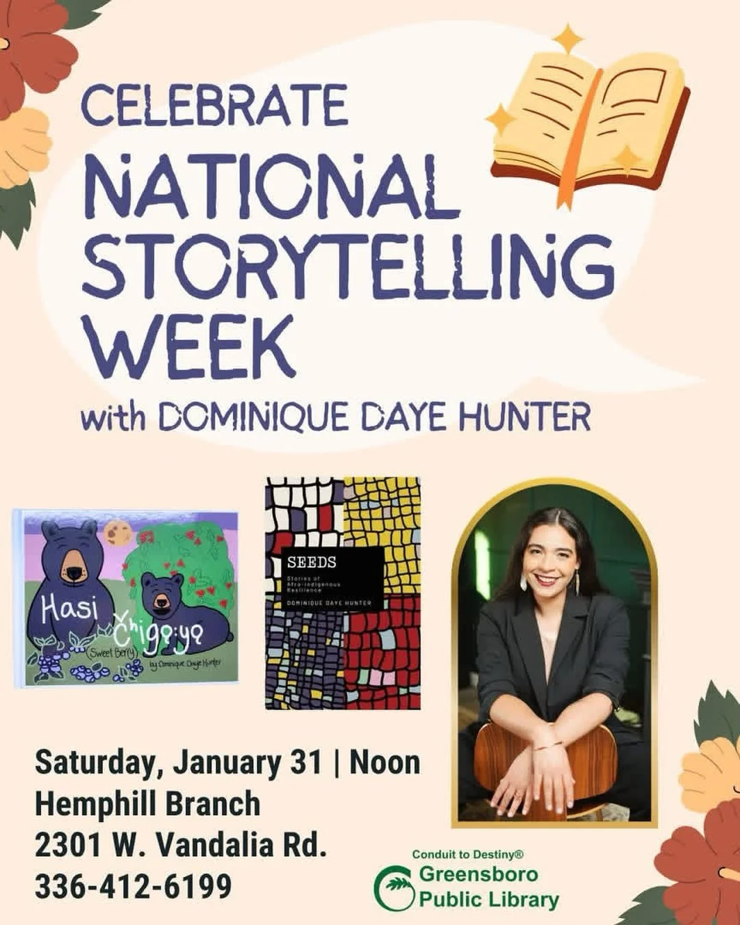 WEATHER UPDATE: Due to the upcoming snowstorm, we will be postponing this event until further notice. We will send out an update soon. Thank you for your understanding and please stay safe and warm. ❄️

GREENSBORO &ndash; 🌙✨ Celebrate National Story