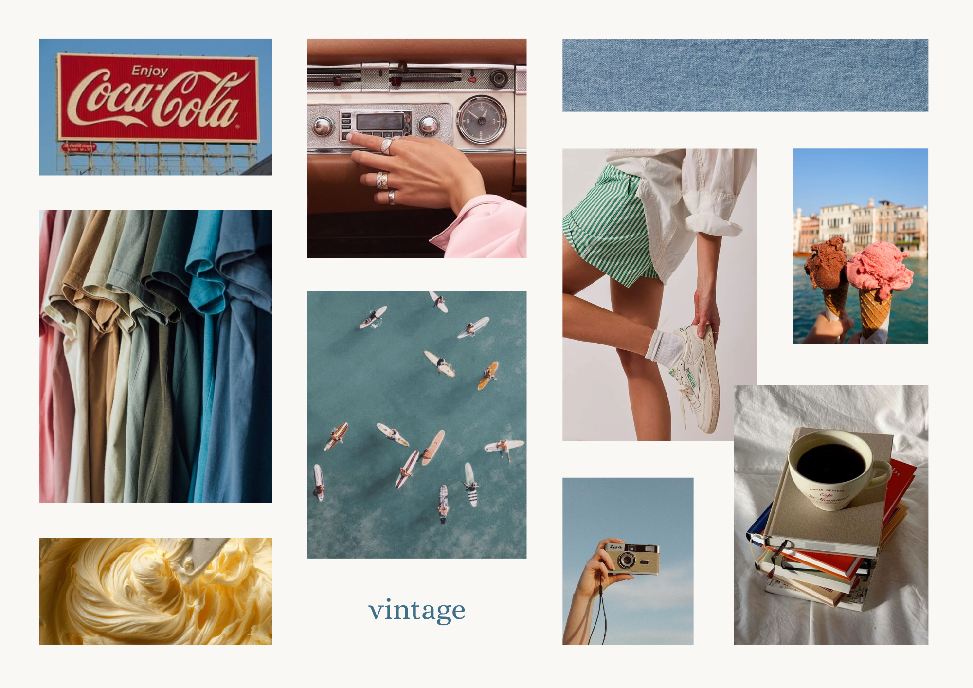 Colourful, vintage aesthetic collage