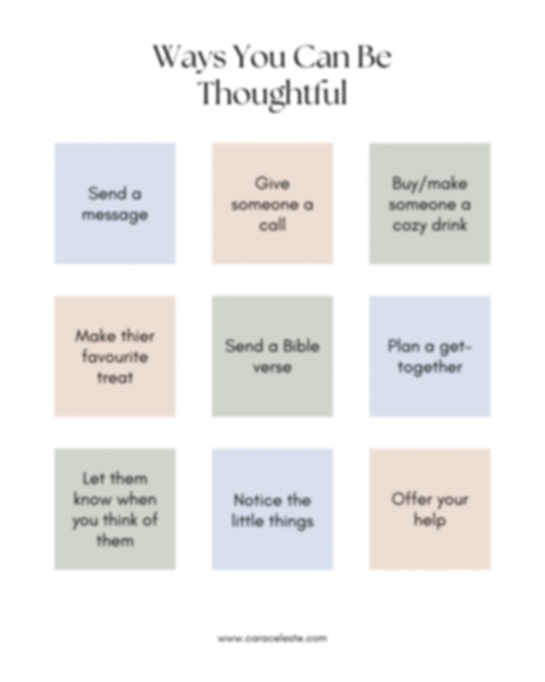 Ways you can be thoughtful list
