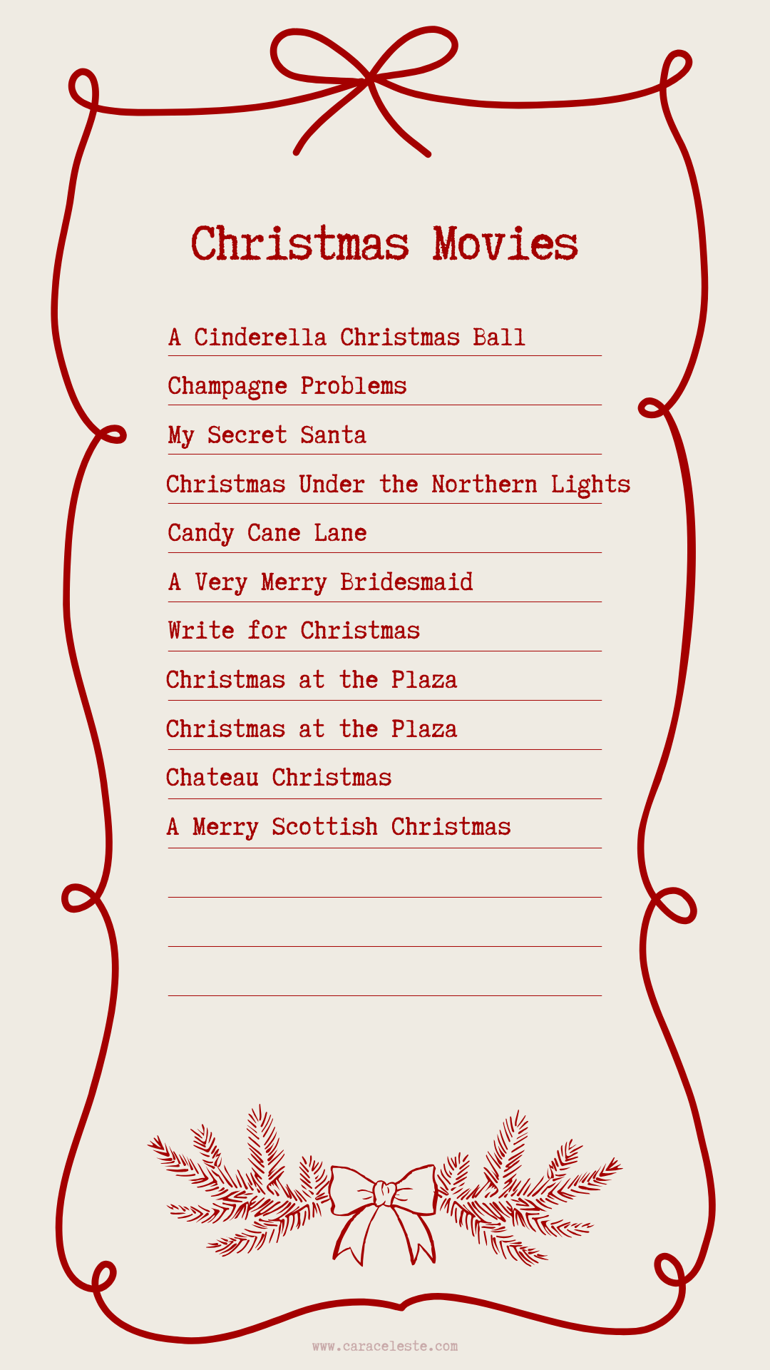 Christmas Movie List
