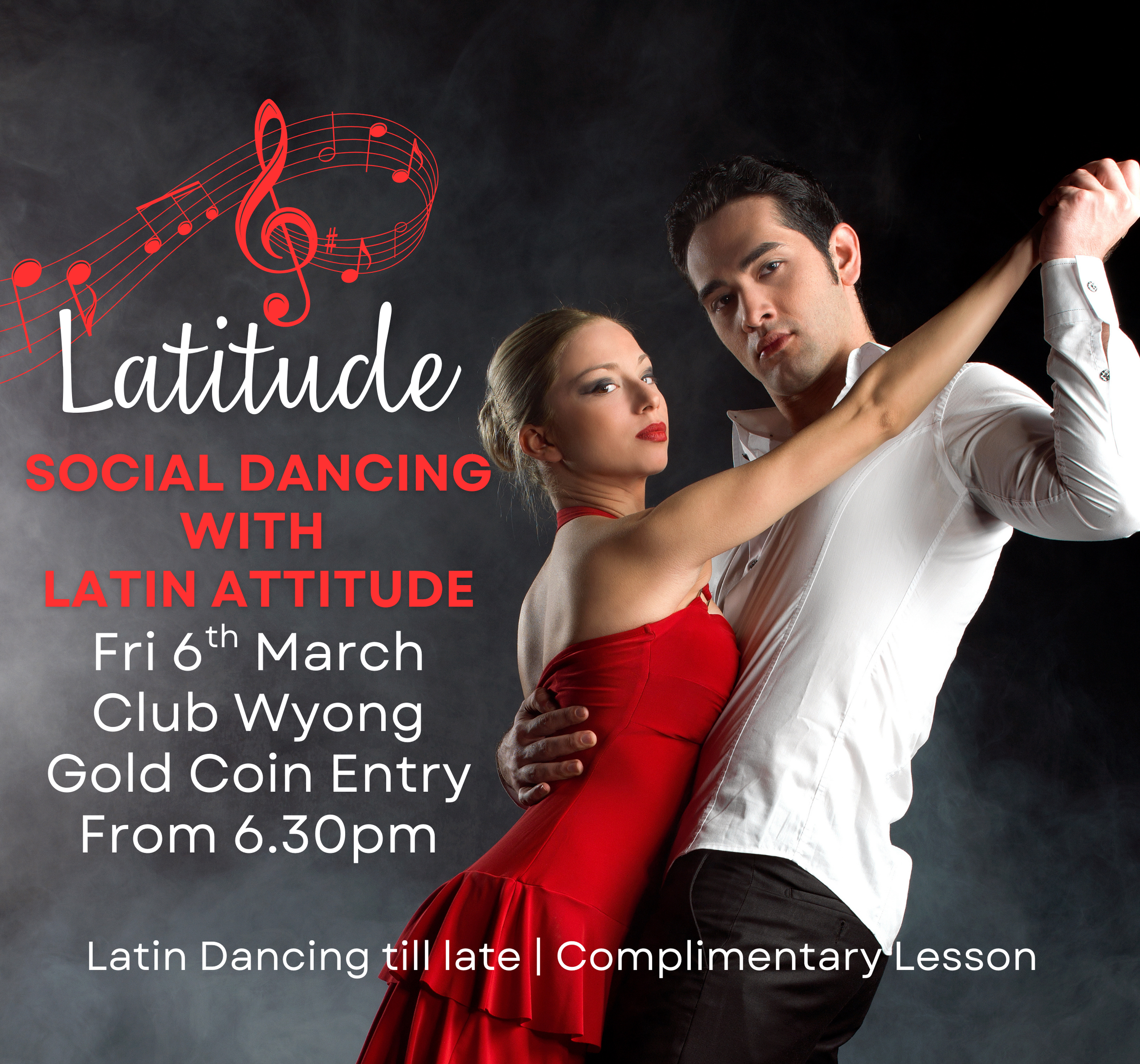 Latitude Social Dance | 6.30pm Fri 6th March | Club Wyong | Gold Coin entry