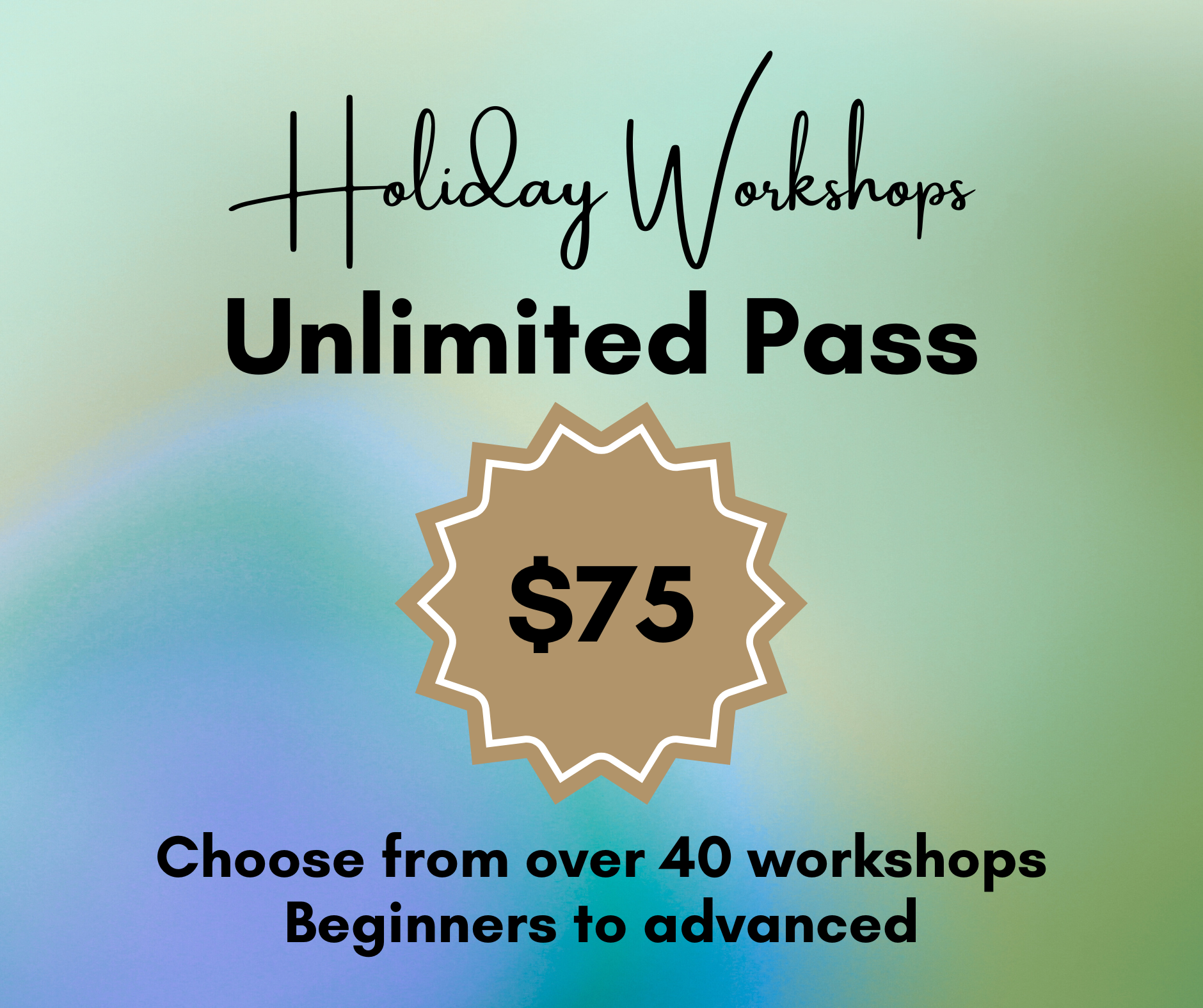 January Workshops! | 6th - 29th Jan | Woy Woy & Wyong