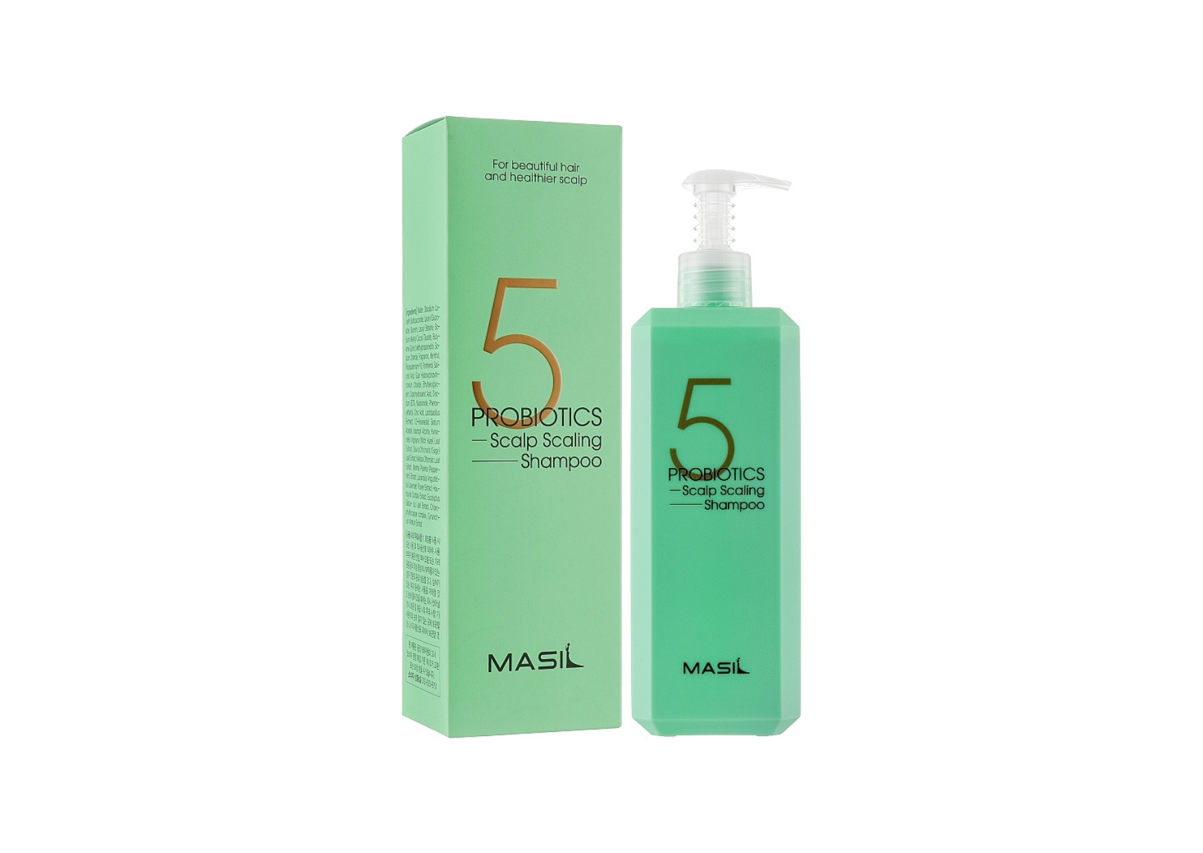 Masil 5 Probiotics Scalp Scaling Shampoo and packaging