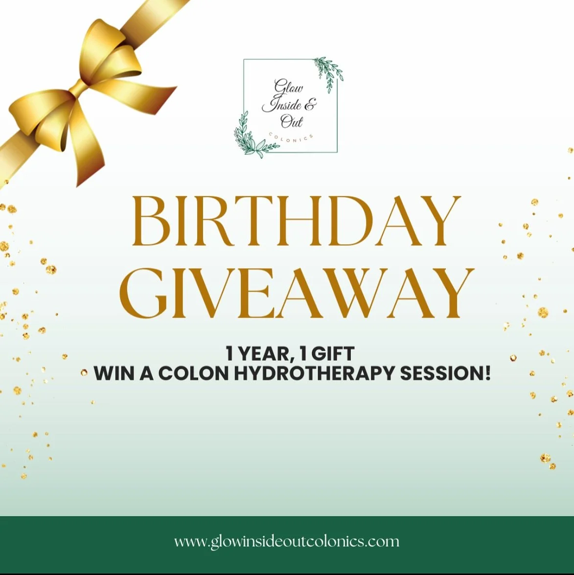 𝗕𝗶𝗿𝘁𝗵𝗱𝗮𝘆 𝗚𝗶𝘃𝗲𝗮𝘄𝗮𝘆 𝗔𝗹𝗲𝗿𝘁! 🎉

1 Year, 1 Gift 🎁 
Win a Colon Hydrotherapy Session! 🍑

I can&rsquo;t believe it&rsquo;s been one whole year since opening the clinic&rsquo;s doors! 
 To celebrate, 🍾 
I&rsquo;m giving one lucky win