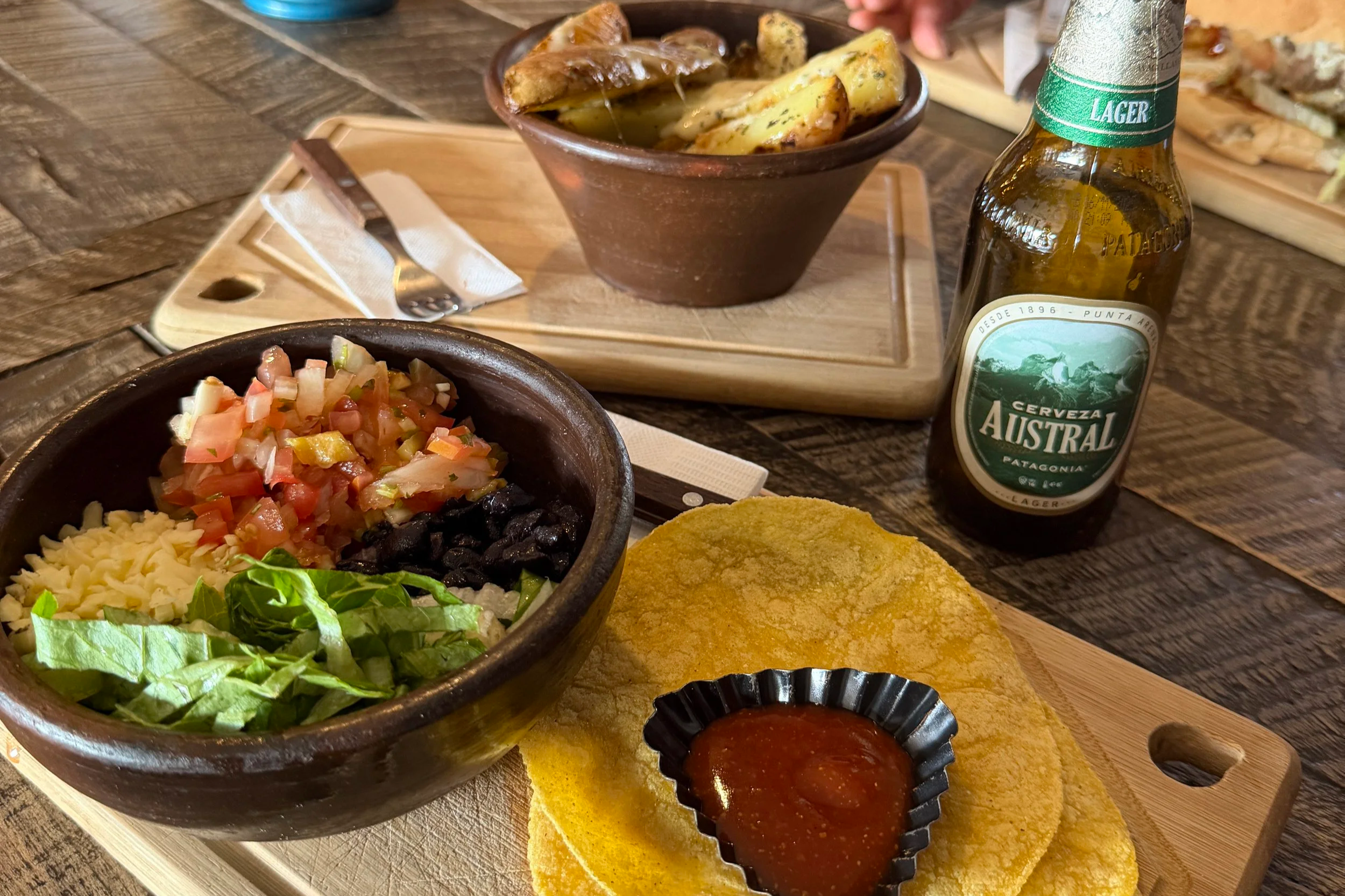tortilla bowls in wild hostel puerto natales