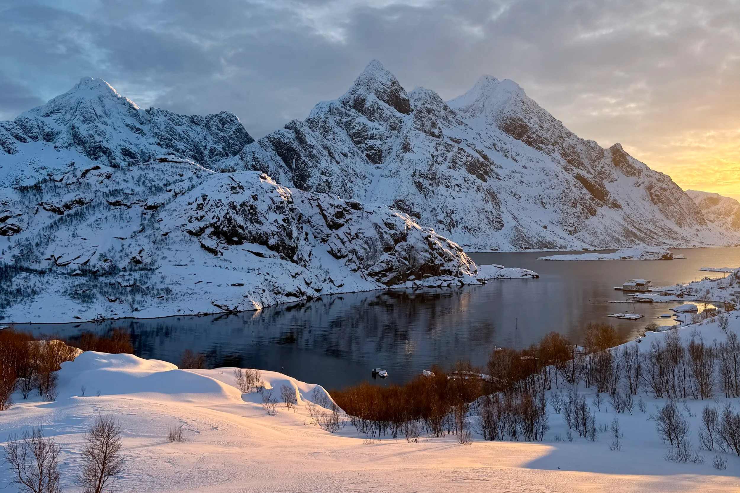 view over lofoten norway fjords