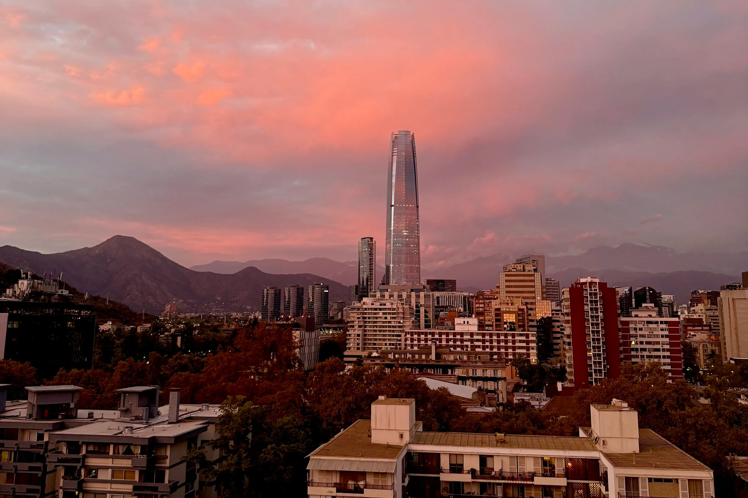 sunset in santiago chile