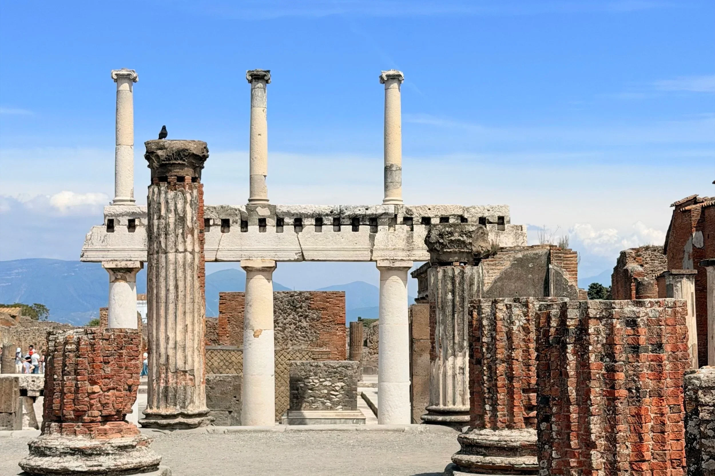 view of the forum in pompeii