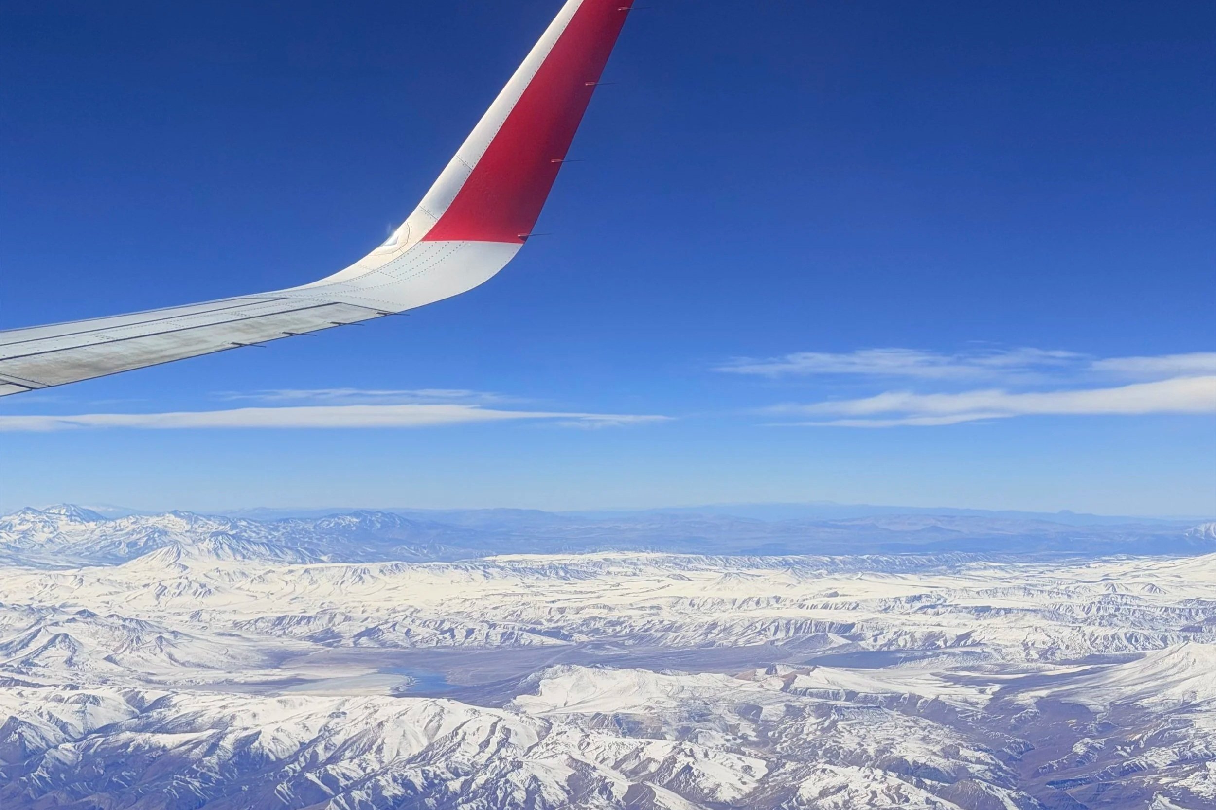 flight over the andes in chile