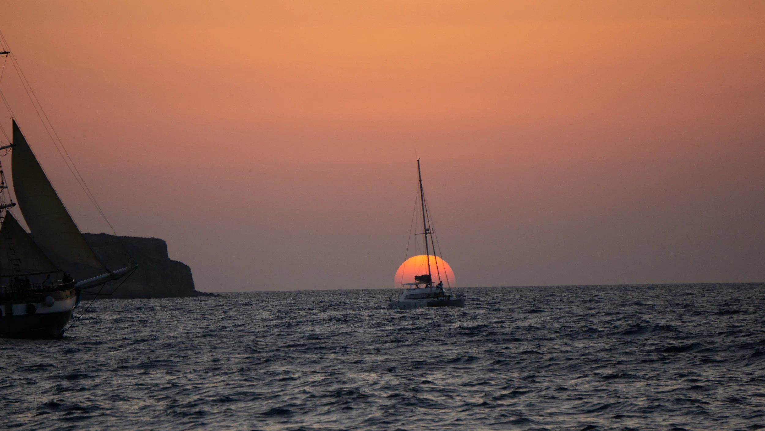 sunset in oia santorini