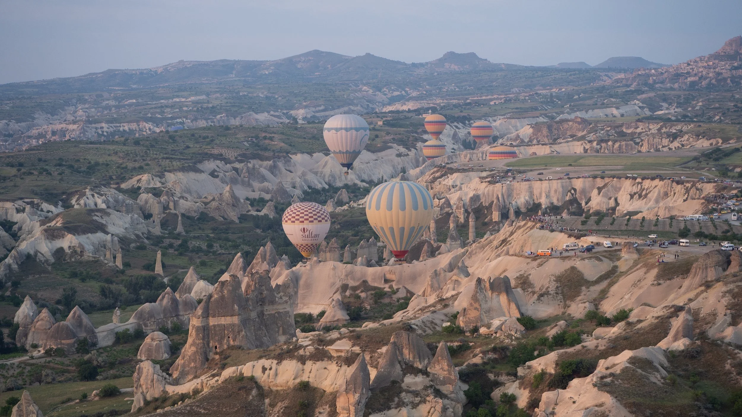 view from hot air balloon cappadocia