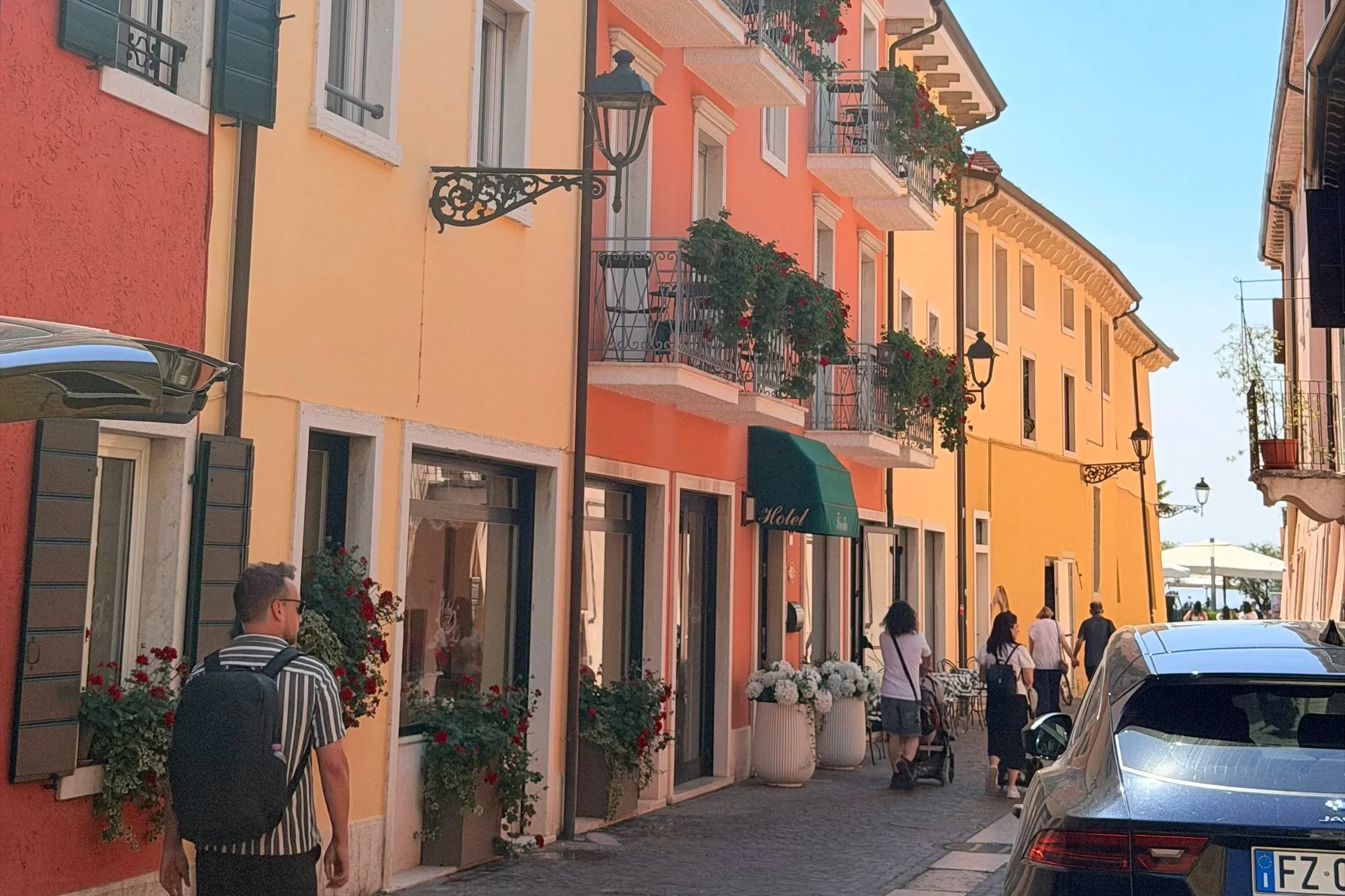 colourful streets in lake garda