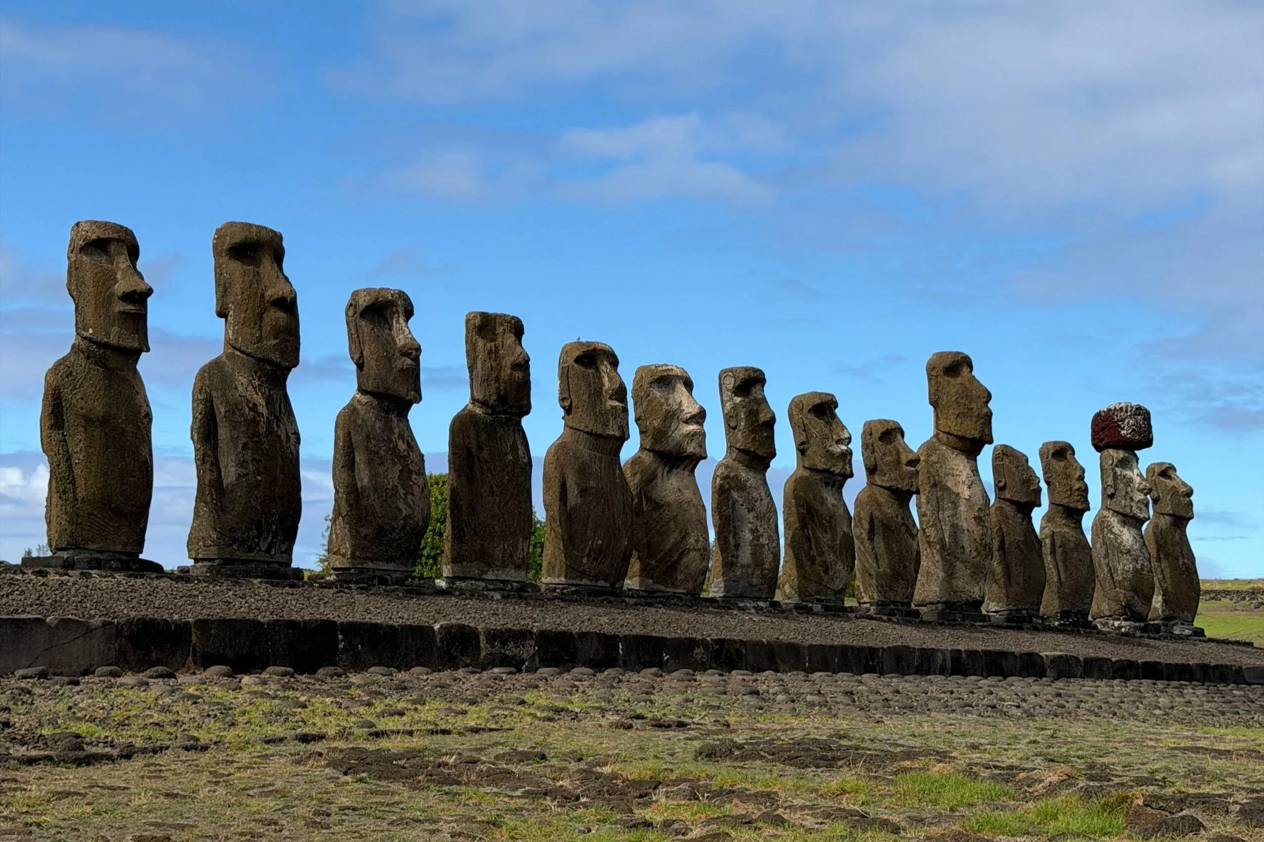 15 easter island heads moai