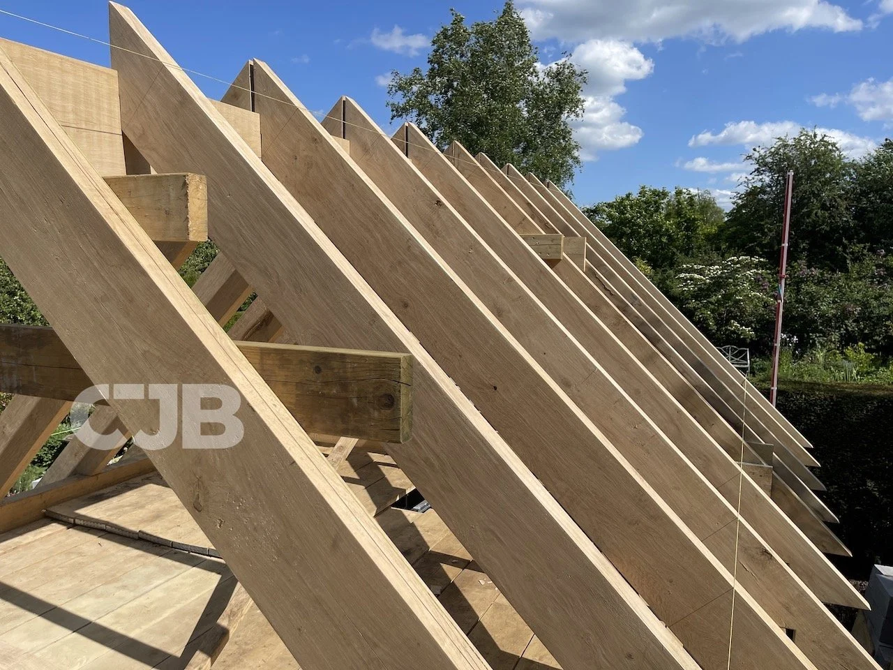 Rustling End, Hitchin extension, oak rafters