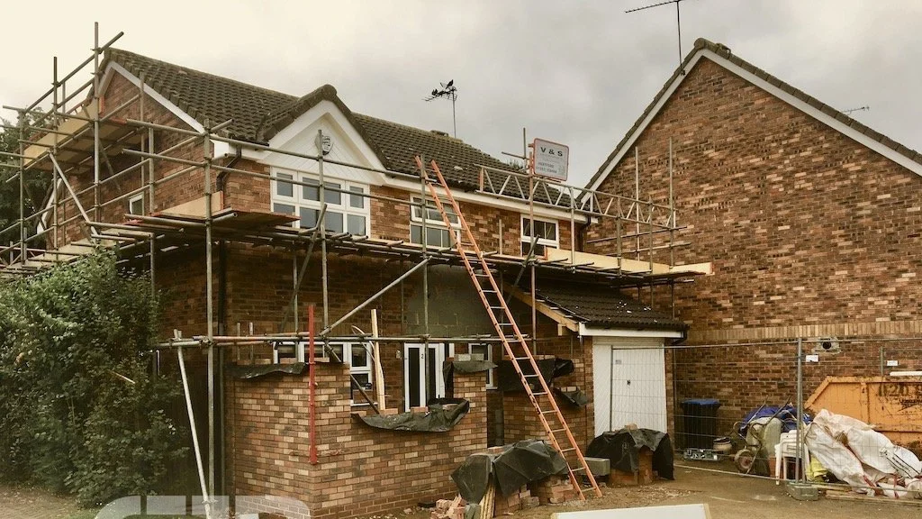 C Jennings Building, Panshanger, Wewlyn Garden City, extension builders, scaffolding.JPG