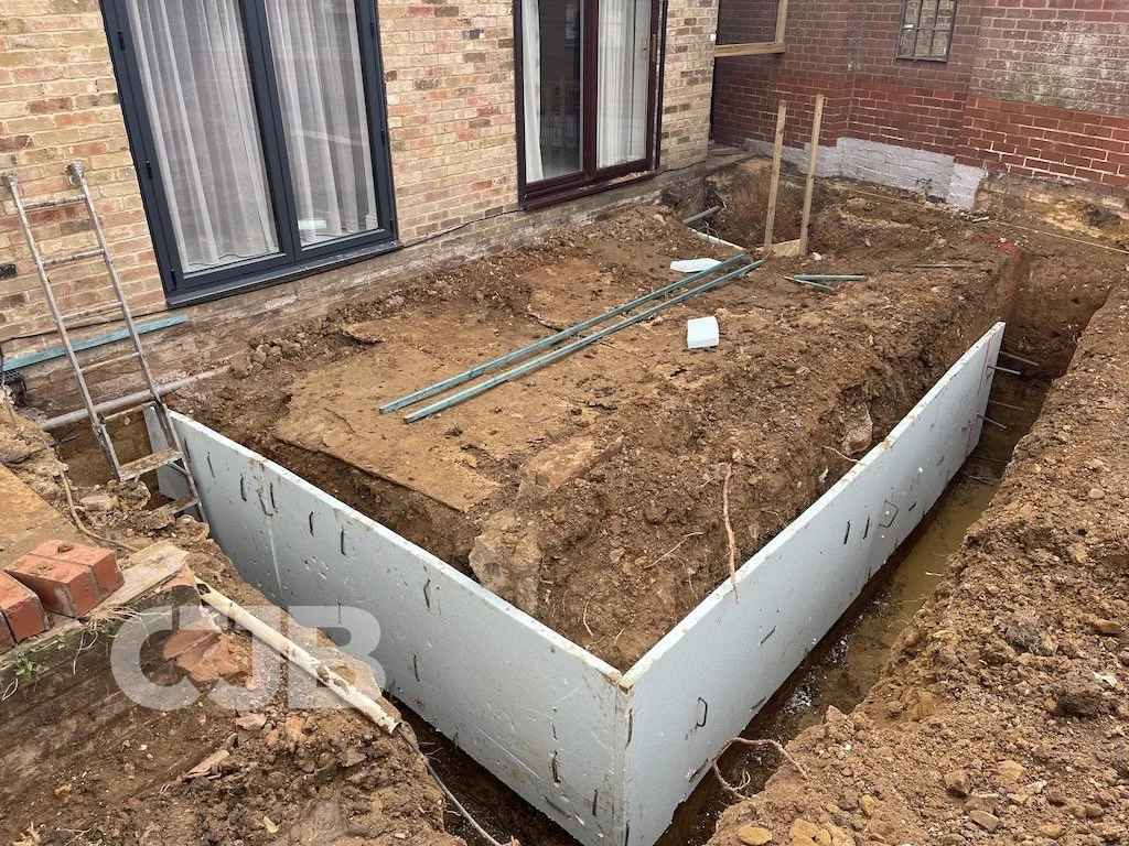 CJB Extension in Walkern Hertfordshire, foundation work-2.JPG