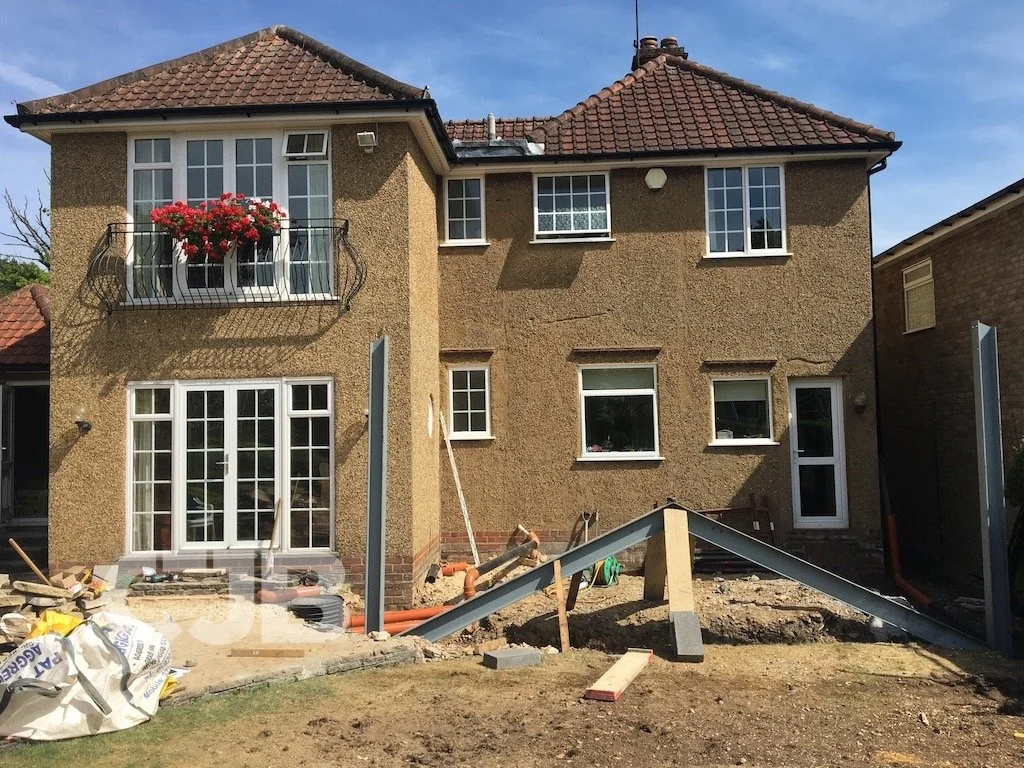 Extension in Digswell, Hertfordshire - steel structure-2.JPG