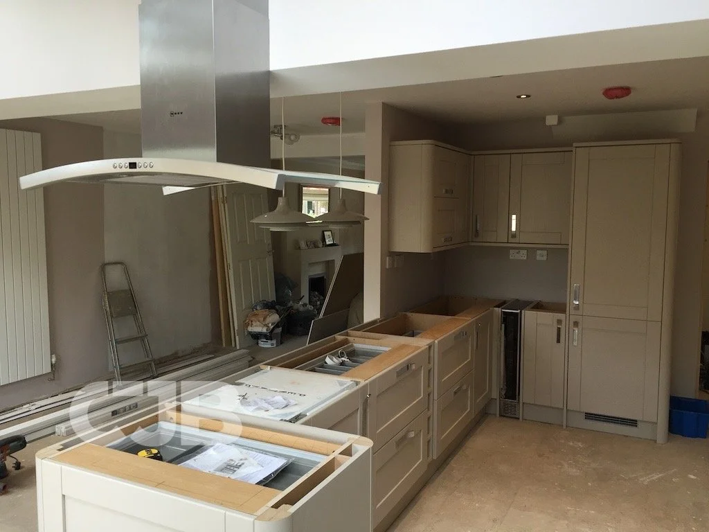 Extension, Orchard Road, Standon -  kitchen install-2.JPG
