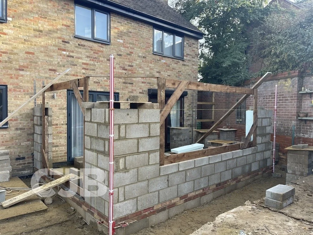 CJB Extension in Walkern Hertfordshire, block walls-2.JPG