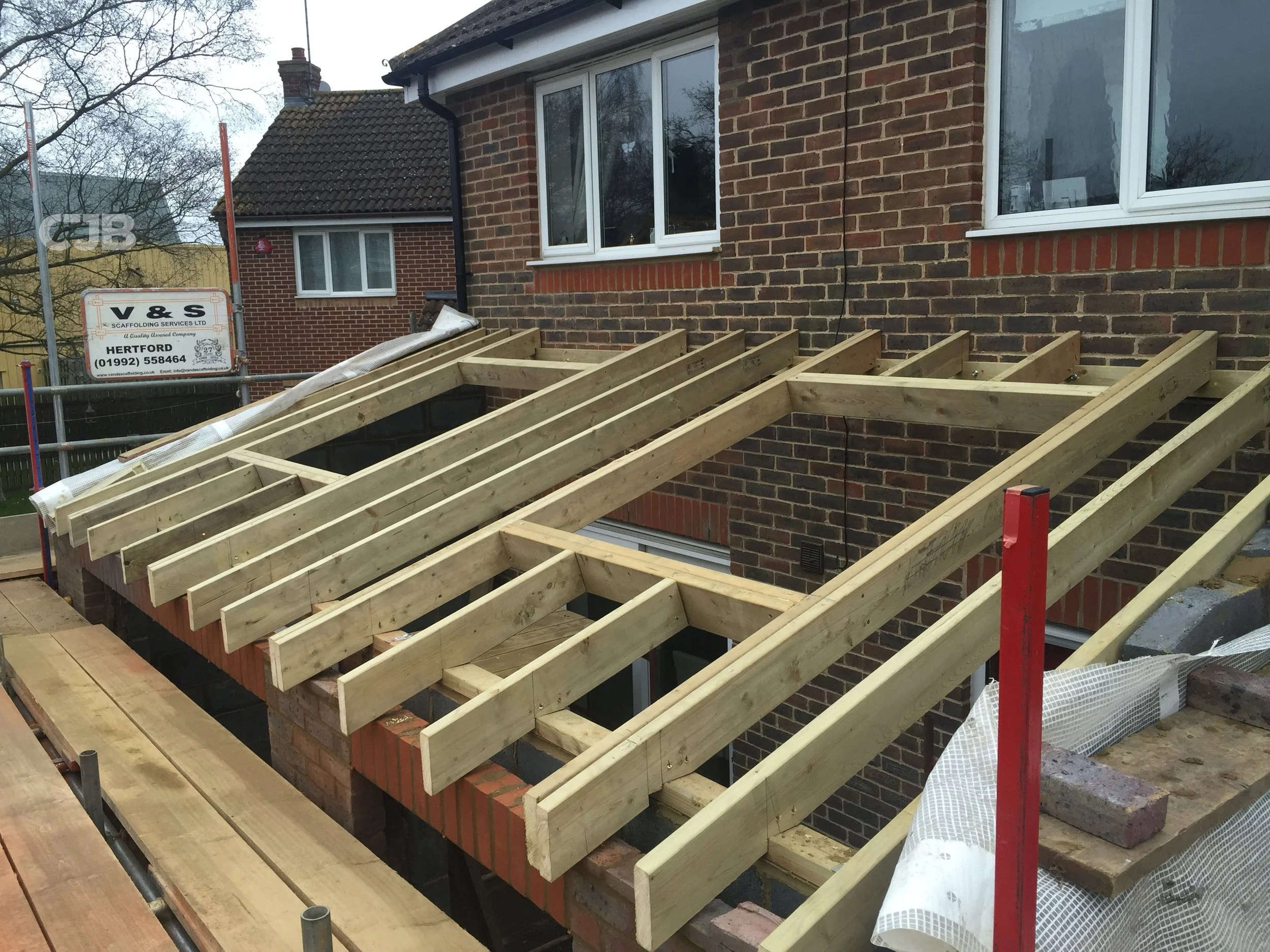 Extension, Orchard Road, Standon -  carpentry-2.JPG