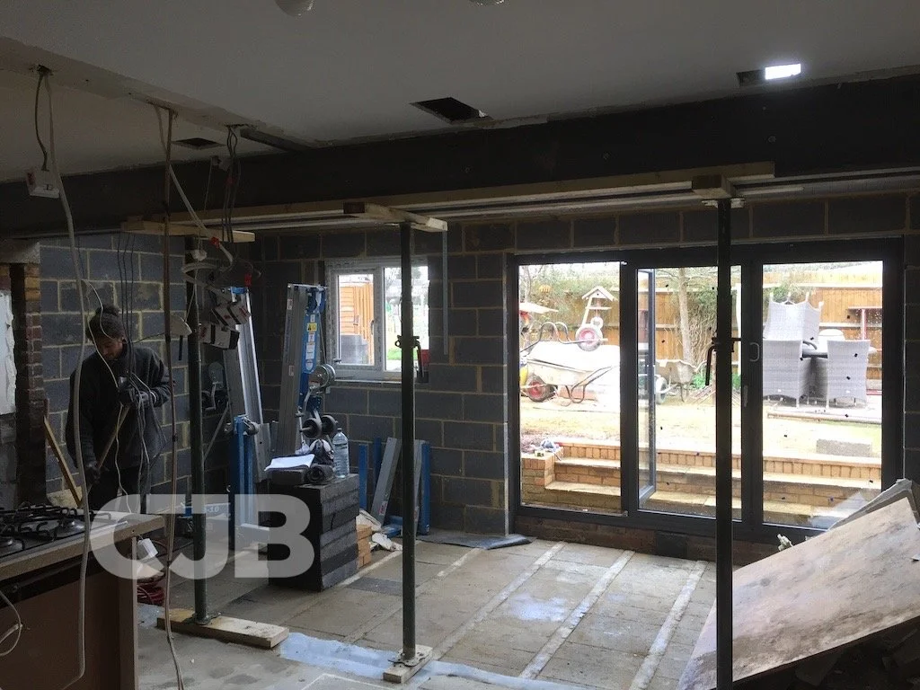 Extension, Orchard Road, Standon -  steel beam completed-2.JPG