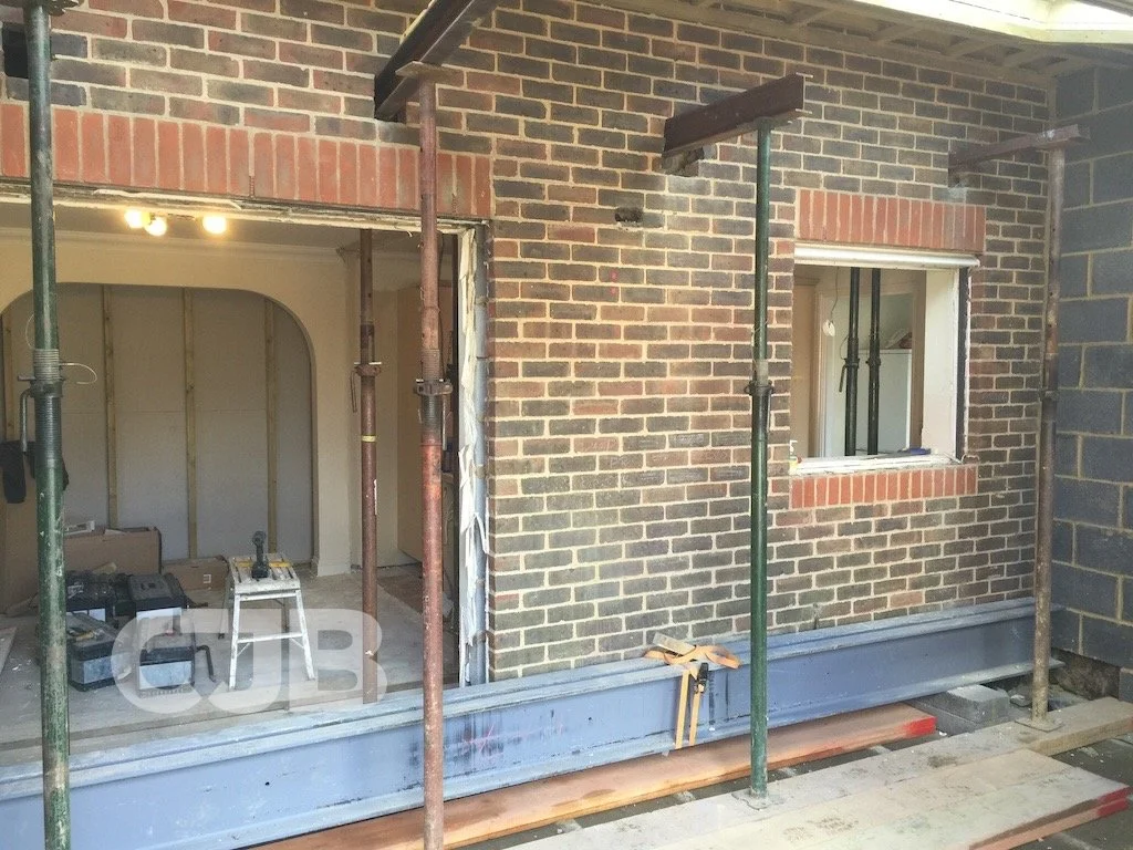 Extension, Orchard Road, Standon -  steel beams-2.JPG