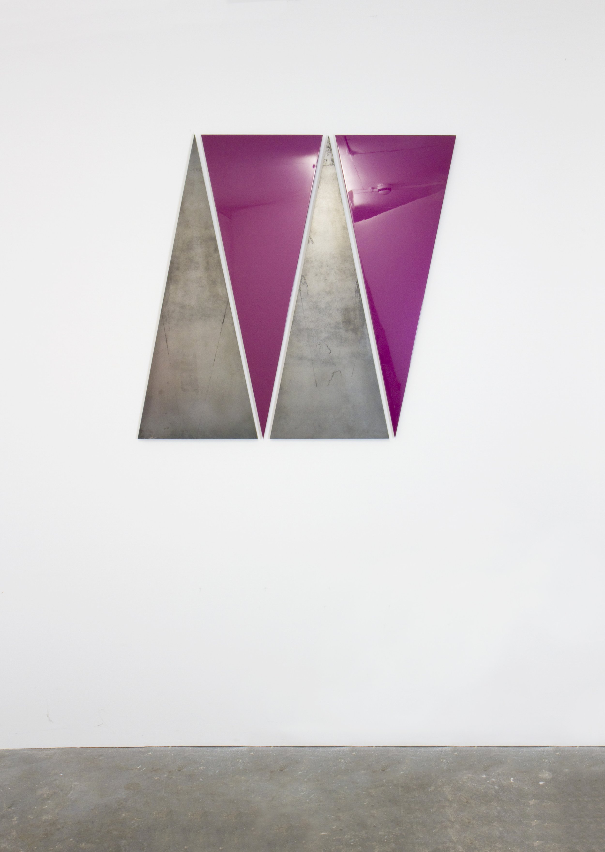 No. 614 L Triangles, 2015
Painted aluminium and raw mild steel
107 x 100 x 2 cm