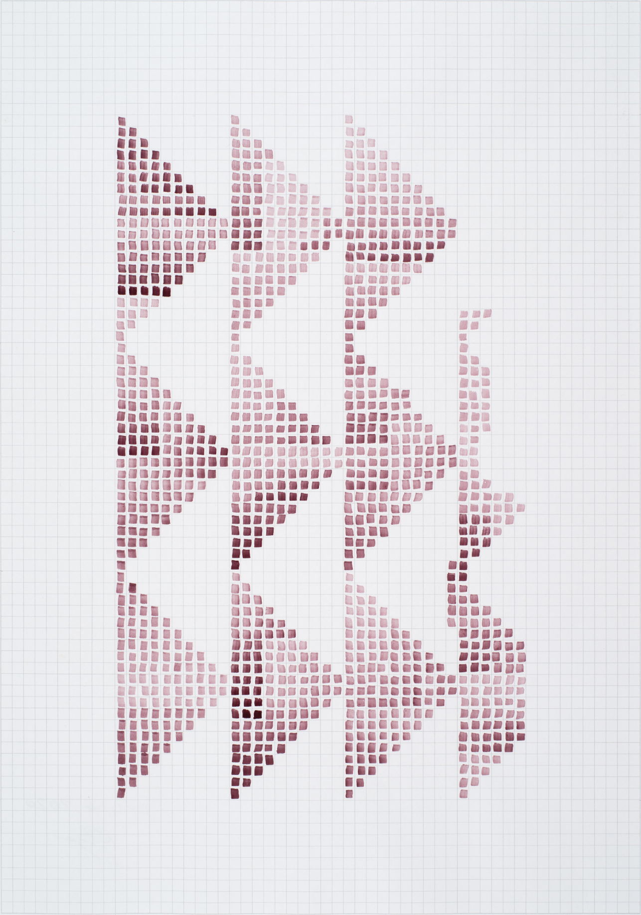 WP424, 2020, Watercolour on grid paper, 42 x 29.7 cm