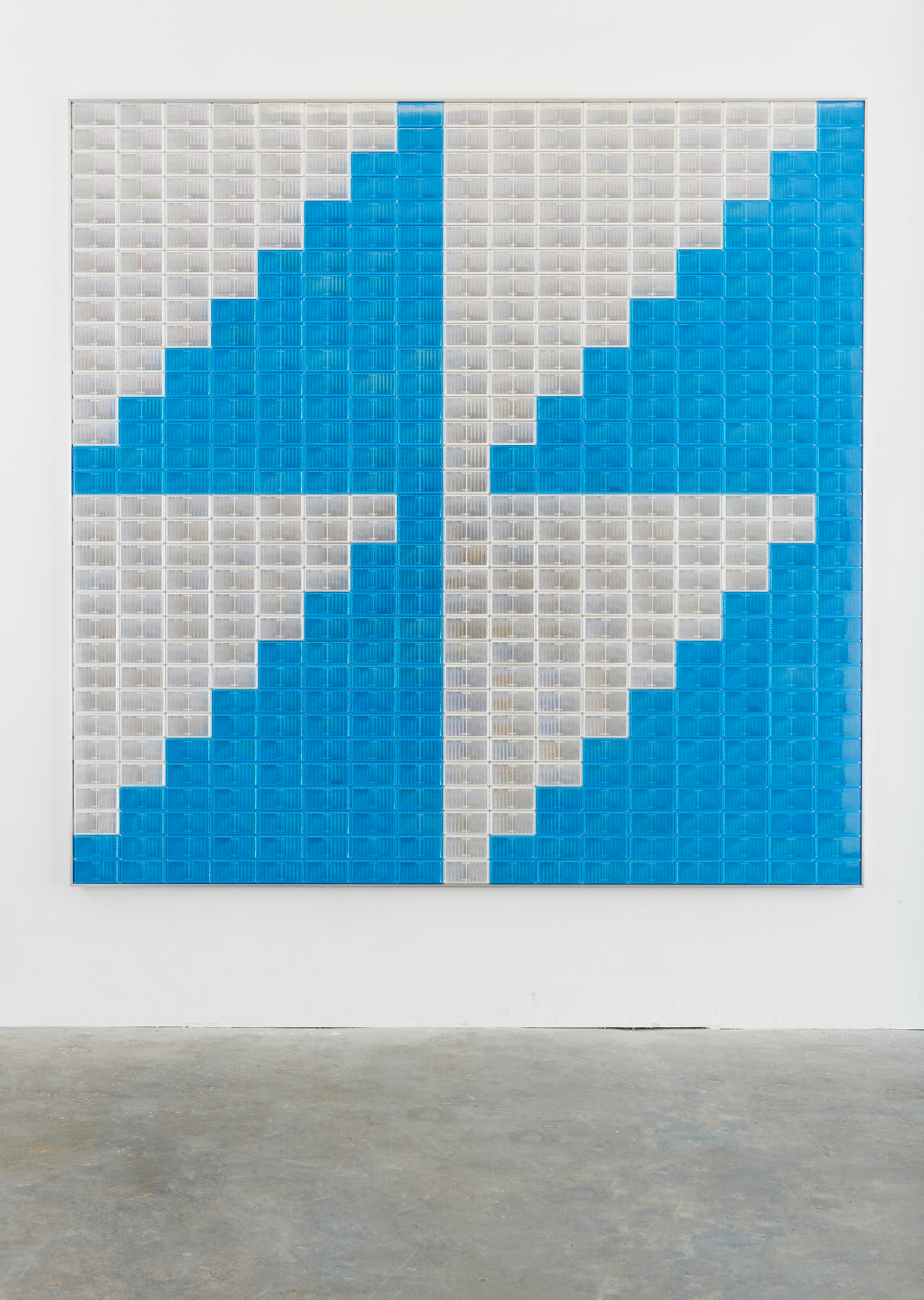 No. 865 L Reflector, 2019, Reflectors on aluminium, 179 x 181 x 4 cm
