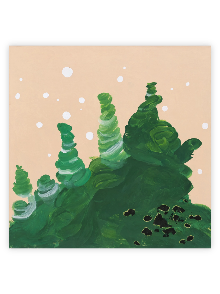 Green Abstract Art | Whimsical Forest Painting