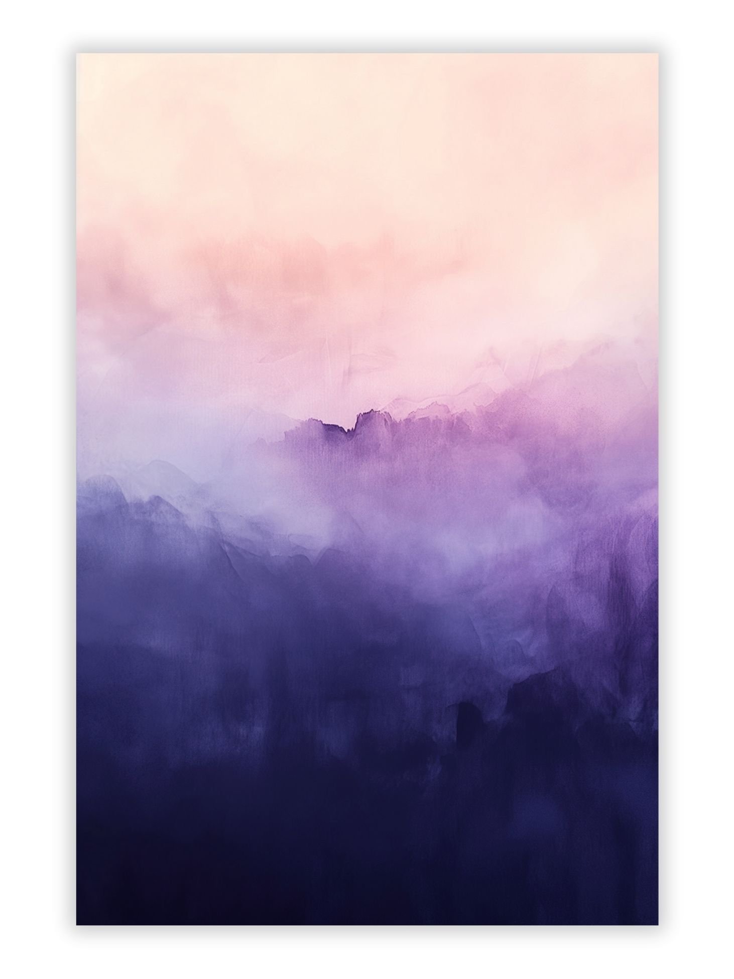Lavender Twilight Misty Light Encounter Pastel Minimalist Abstract two-tone Painting