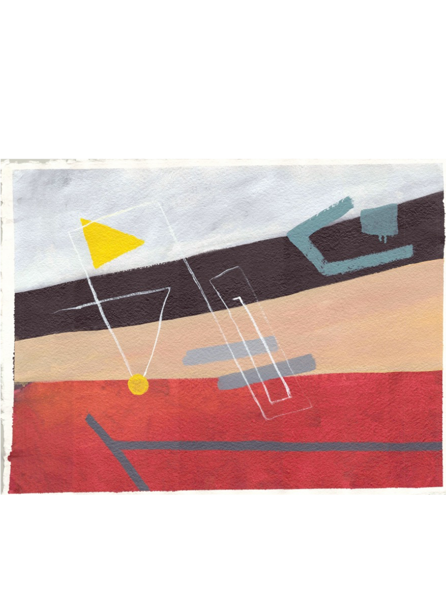 Abstract Landscape Painting | Whimsical Klee-Inspired Geometric Art