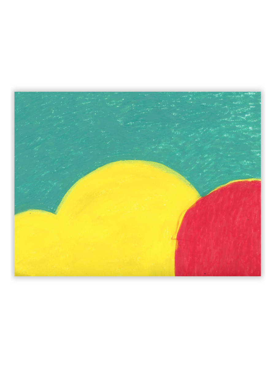 Milton Avery-Inspired Abstract Landscape | Teal & Yellow Color Block Art