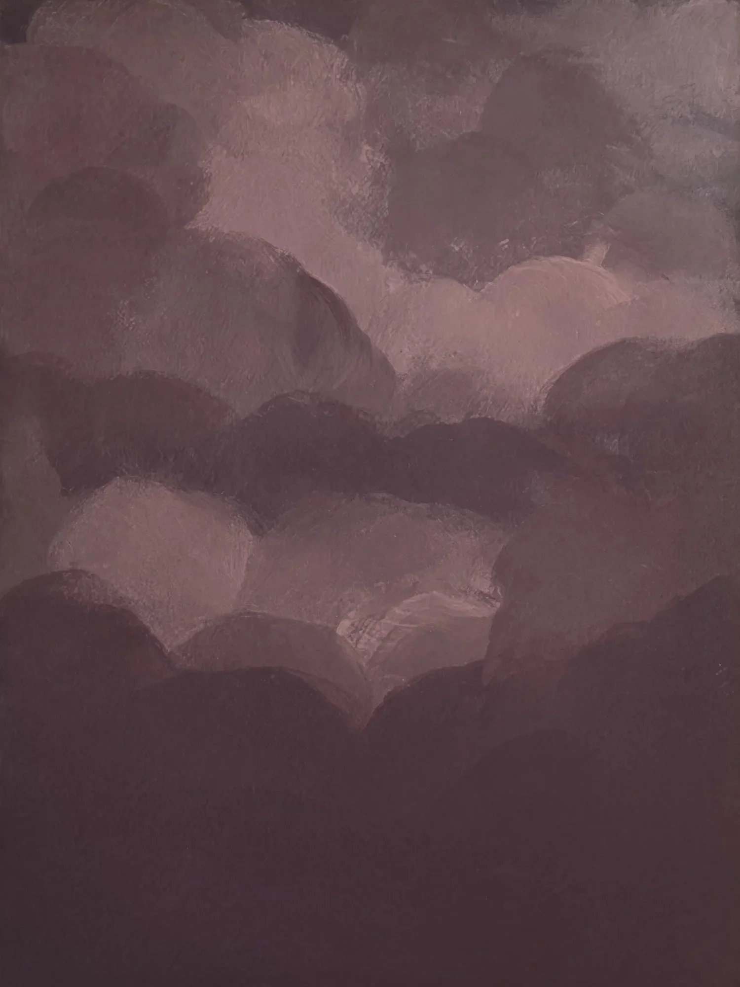 Abstract Landscape Painting | Moody Mauve Cloud Mountains