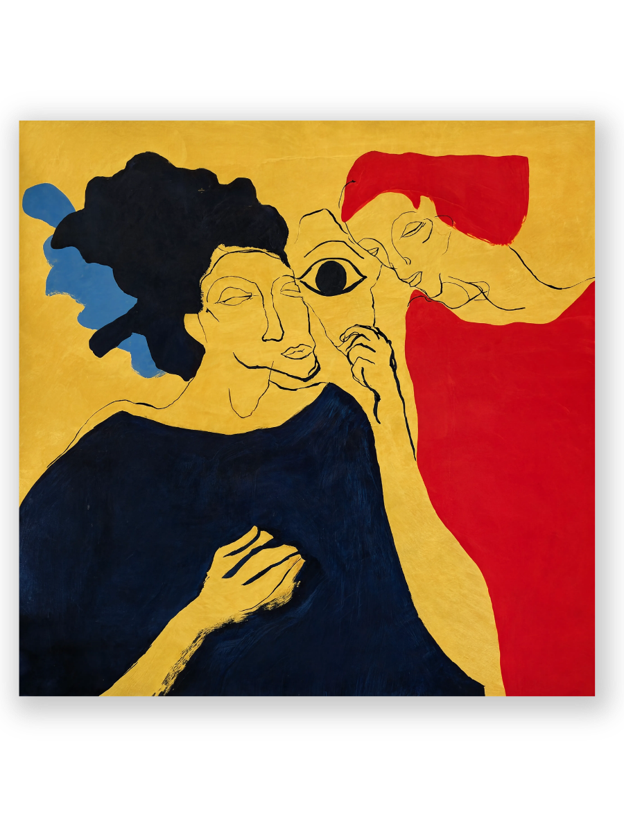 Picasso-Inspired Cubist Face Painting | Bold Line Art Portrait.png
