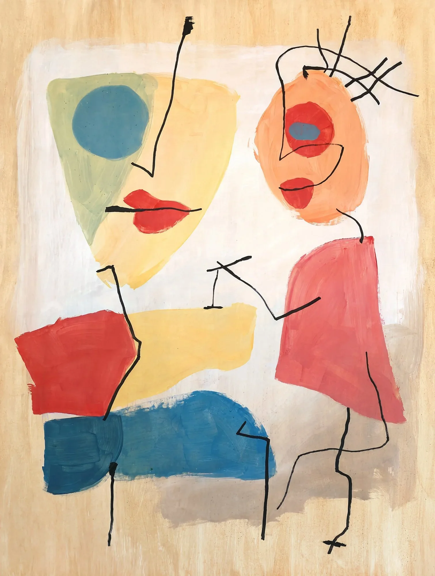 Colorful Abstract Figure Painting | Picasso-Style Wall Art