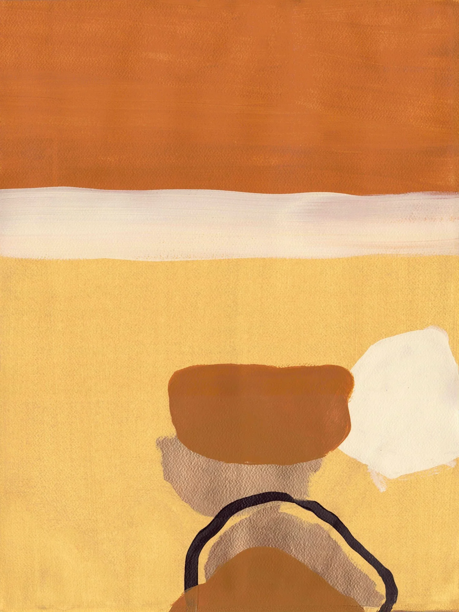 Abstract Desert Landscape Painting | Burnt Orange Sky Art