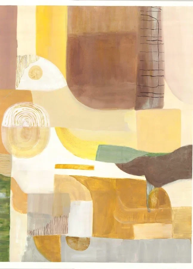 Abstract Landscape Painting | Warm Collage Color Blocks
