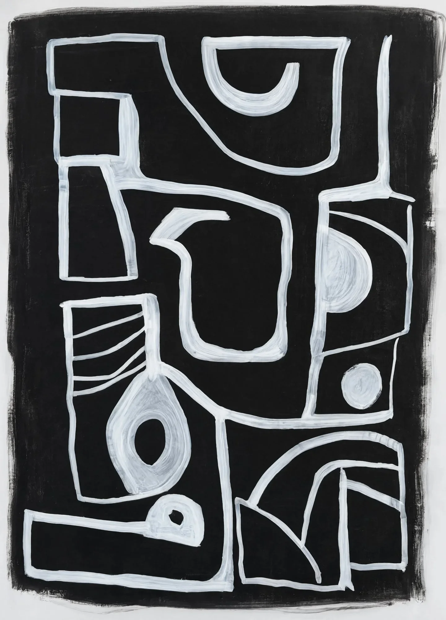 Abstract Line Art | Paul Klee-Inspired Black & White Painting